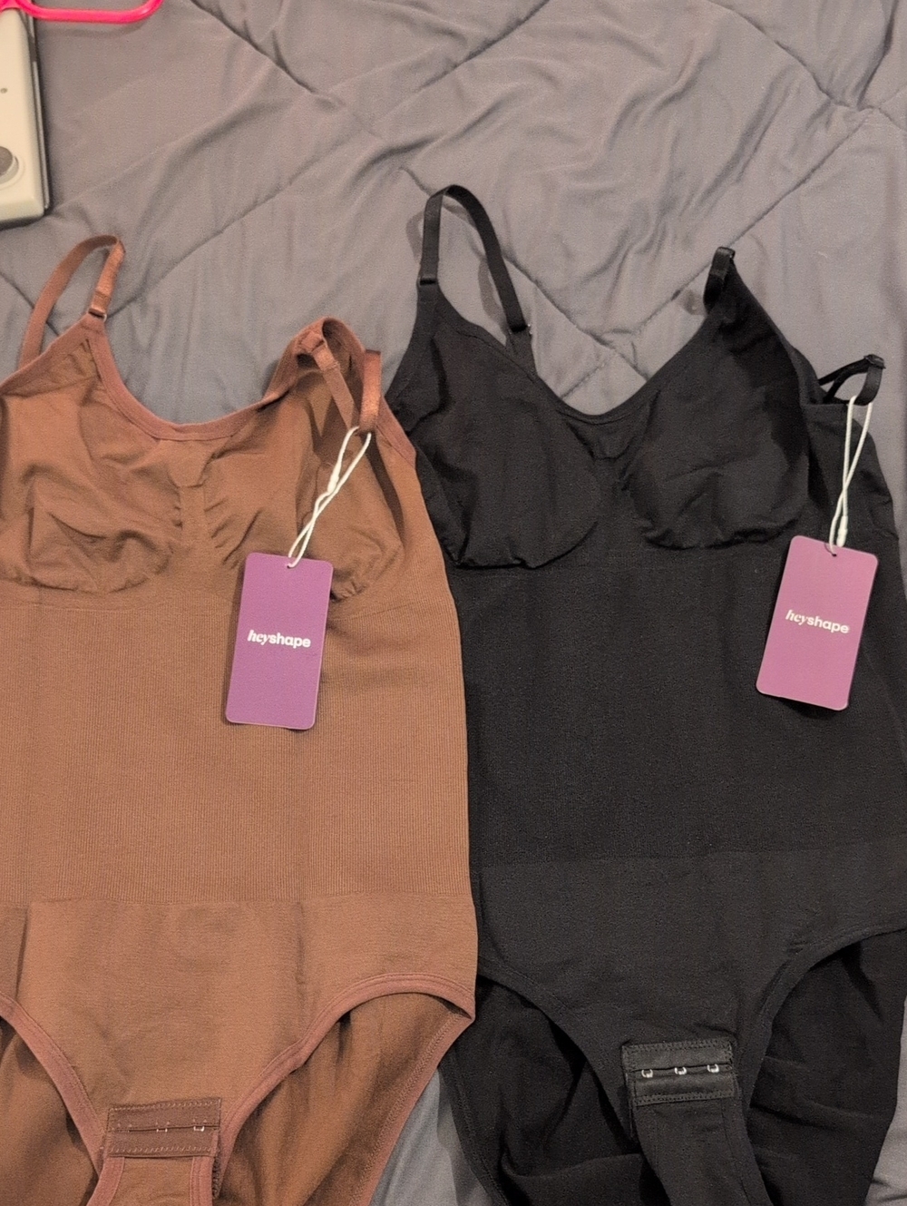 Seamless Shapewear Bodysuit - Brown & Black